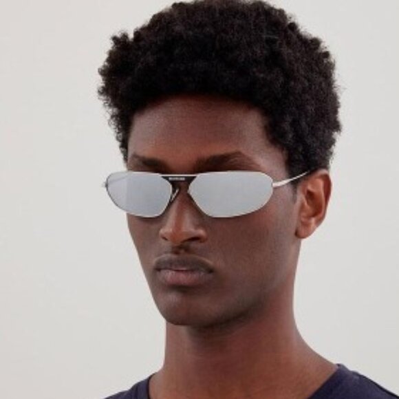 NEW BALENCIAGA BB0245S 002, SILVER UNISEX SUNGLASSES BALENCIAGA - Picture 3 of 4